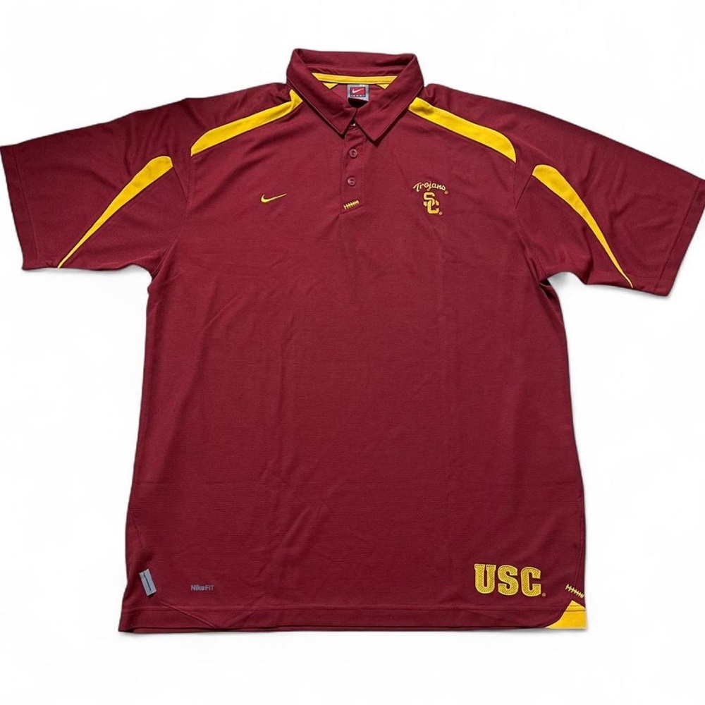 Men’s Vintage Authentic USC Trojans Football Nike Team Fit Dry Polo - XLarge